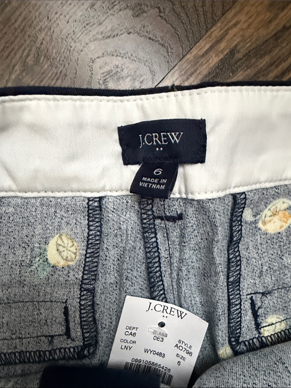 J. Crew Navy Shorts with Lemon Motif - Picture 2 of 3
